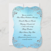 マスカレードブルーシルバースウィート16誕生日 招待状 (裏面)