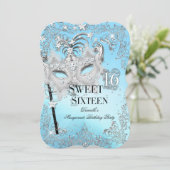 マスカレードブルーシルバースウィート16誕生日 招待状 (スタンド正面)