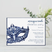 マスカレードブルーマスク |マルディグラスクリスマスパーティー 招待状 (スタンド正面)