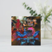 マスカレードボールパーティーマスクカラフル抽象芸術2 招待状 (スタンド正面)