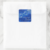 マスカレードボールマーディグラスブルー結婚ズ スクエアシール (バッグ)