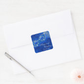 マスカレードボールマーディグラスブルー結婚ズ スクエアシール (封筒)