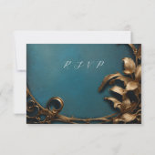 マスカレードボール金ゴールドと青いsvp 出欠カード (裏面)