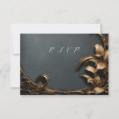 マスカレードボール金ゴールドと黒いsvp 出欠カード (裏面)