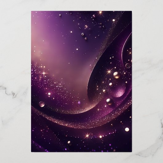 マスカレードボール・キンセアニエラ・ロイヤルバロックパープル 箔招待状 (裏面)