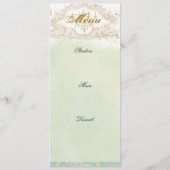 マスカレードボール、メニューティール(緑がかった色)と金ゴールド メニュー (裏面)