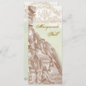 マスカレードボール、メニューティール(緑がかった色)と金ゴールド メニュー (正面/裏面)