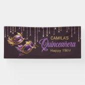 マスカレードマスクキンセアニラパープル金ゴールドID1031 横断幕 (横)