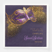 マスカレードマスクスウィート16紫金ゴールドID1032 (正面)