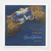 マスカレードマスクスウィート16青金ゴールドID1032 (正面)