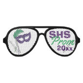 マスカレードマスクプロム偶数パーティーシェード アビエーターサングラス (正面)