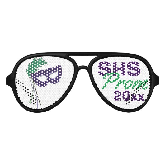 マスカレードマスクプロム偶数パーティーシェード アビエーターサングラス (正面)