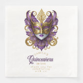 マスカレードマスクモチーフパープル金ゴールドホワイトID1031 (正面)