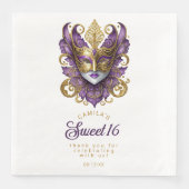 マスカレードマスクモチーフパープル金ゴールドホワイトID1032 (正面)