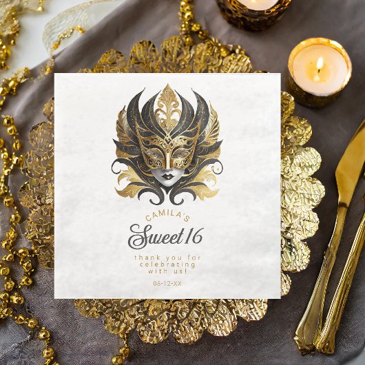 マスカレードマスクモチーフブラック金ゴールドホワイトID1032