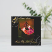 マスカレードマスクレッドキンセアニェラパーティの招待状 招待状 (スタンド正面)