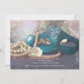 マスカレードマスク＆パール レインボーパーティー招待状 招待状 (裏面)