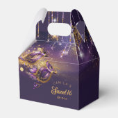 マスカレードマスクSweet sixteenパープル金ゴールドID1032 フェイバーボックス (正面サイド)