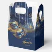 マスカレードマスクSweet sixteenブルー金ゴールドID1032 フェイバーボックス (オープン)