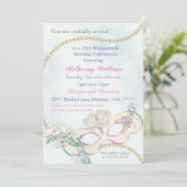 マスカレードマルディグラスカーニバルパステルウィンターボール 招待状 (スタンド正面)