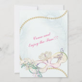 マスカレードマルディグラスカーニバルパステルウィンターボール 招待状 (裏面)