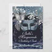 マスカレードマルディグラスバースデーパーティ招待状 招待状 (正面)
