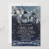 マスカレードマルディグラスバースデーパーティ招待状 招待状 (裏面)