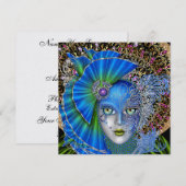 マスカレードマルディグラス招待状 招待状 (正面/裏面)