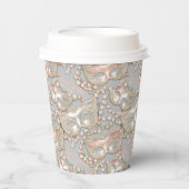 マスカレード甘い16ビーズマスクバラ金ゴールドID1032 紙コップ (正面)