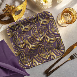 マスカレード甘い16ビーズマスク紫ID1032 ペーパープレート