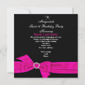 マスカレード甘い16 16ホットピンクマスクパーティー 招待状 (裏面)