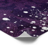 マスカレード紫の銀のグリッターダストスウィート16 ポスター (角)