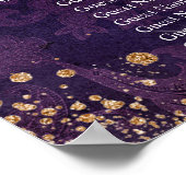 マスカレード紫グリッター9テーブルのシーティングチャート ポスター (角)