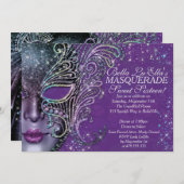 マスカレード誕生日イベントパーティの招待状 招待状 (正面/裏面)
