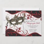 マスカレード誕生日イベントパーティの招待状 招待状 (正面)