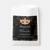 マスカレード黒い金ゴールドグリッターほこり誕生日パーティー フェイバーバッグ (正面)
