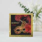 マスカレード スイート シックスティーン パーティー 赤, 偽の金箔 招待状 (スタンド正面)