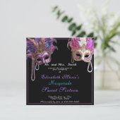 マスカレード スイート シックスティーン ピンク ゴールド パール 招待状 (スタンド正面)