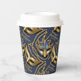 マスカレード スウィート16 ビーズ マスク ブルー ID1032 紙コップ