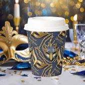 マスカレード スウィート16 ビーズ マスク ブルー ID1032 紙コップ