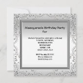 マスカレード スウィート16 誕生日 白 招待状 (裏面)
