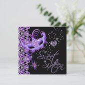 マスカレード スウィート シックスティーン スウィート16 パープル ブラック 招待状 (スタンド正面)