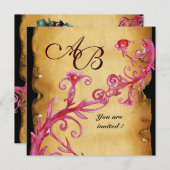 マスカレード マジック ベリーズ モノグラム レッド 招待状 (正面/裏面)