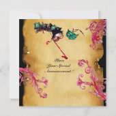 マスカレード マジック ベリー モノグラム 赤 招待状 (裏面)