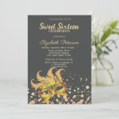 マスカレード，マスク，ドット，紙吹雪スウィート16 招待状 (スタンド正面)