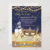 マスカレード マーディ グラスの誕生日パーティー招待状 招待状 (裏面)