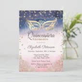 マスカレード、レース、ダイヤモンドグラデーションクインチェニェラ 招待状 (スタンド正面)