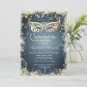 マスカレード,金ゴールドマスクスノーフレークスキンセアニラ 招待状 (スタンド正面)