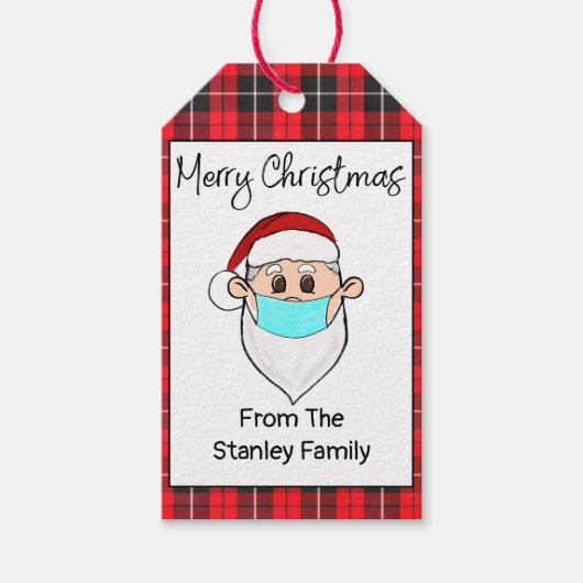 マスキギフト付きサンタラベル パーソナライズされた ギフトタグ (正面)