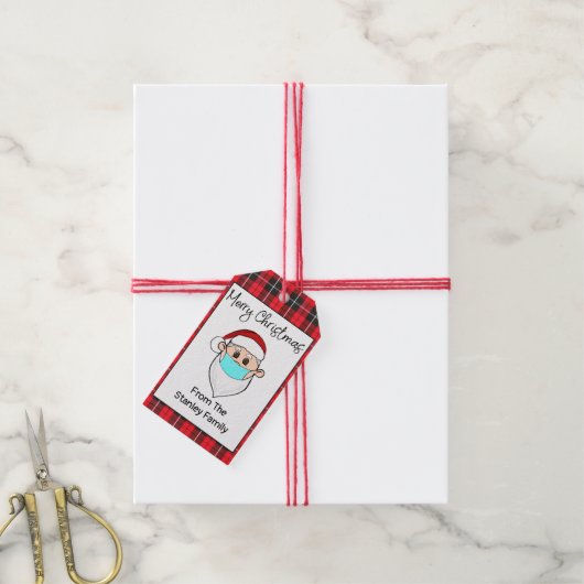 マスキギフト付きサンタラベル パーソナライズされた ギフトタグ (より糸付き)
